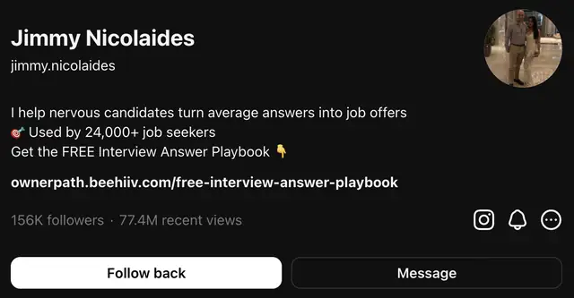 Threads profile of jimmy.nicolaides showing 156K followers